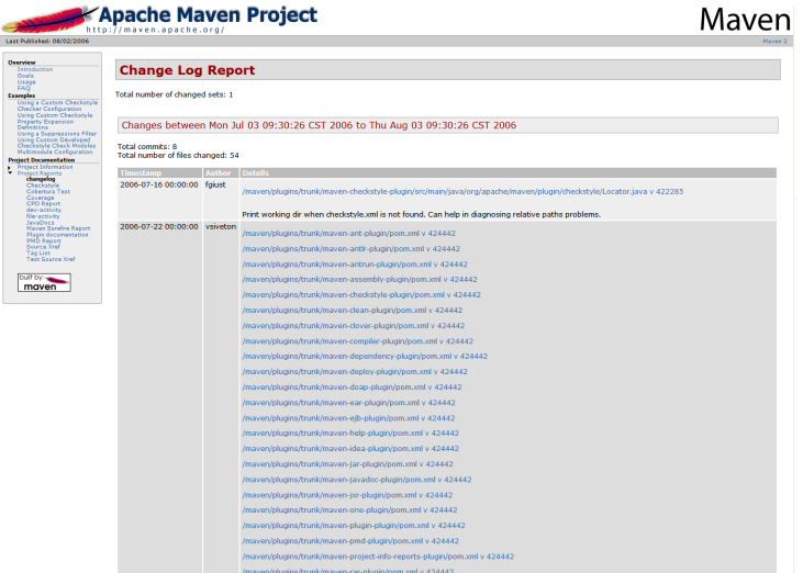 样本变更日志报告